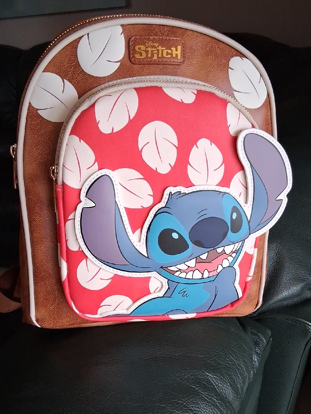 Disney Stitch Kids Backpack - Coral, Blue, Brown, White